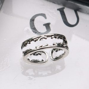 Replica Designer Gucci Hollow Letter Gold Design Opening Adjustable Ring