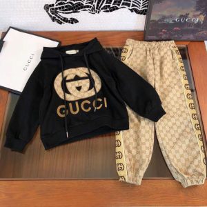 Replica Designer Gucci Kid Boy Girl Pullover G Letter Hoodies And Pants 2PCS Set