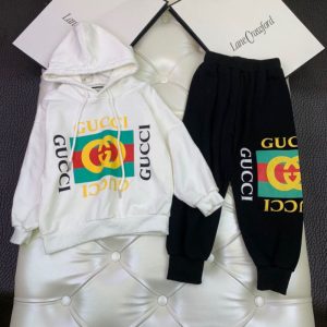 Replica Designer Gucci Kid Boy Girl Pullover Long-Sleeved Hoodies And Pants 2pcs Set