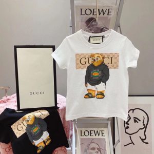 Replica Designer Gucci Kids Boys Girls Bear G Printing Short Sleeve T-Shirts