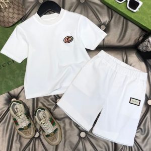 Replica Designer Gucci Kids Boys Girls G Printing Short-Sleeved T-shirts And Shorts 2PCS Set