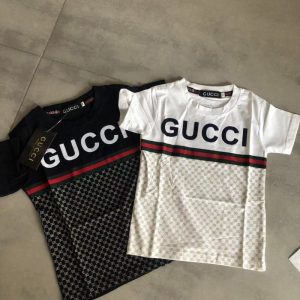 Replica Designer Gucci Kids Boys Girls Letter Printing Fashion Short-Sleeved T-Shirt