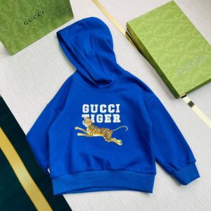 Replica Designer Gucci Kids Girl Boy Plus Velvet Tiger Print Hoodies