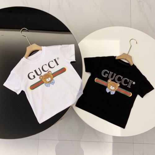 Replica Designer Gucci Kids Girls Boys Letter Short Sleeve T-Shirt
