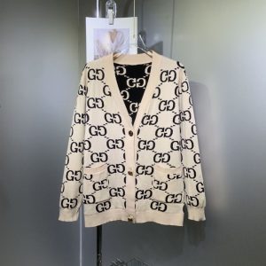Replica Designer Gucci Ladies Fashion V-Neck Knit Cardigan