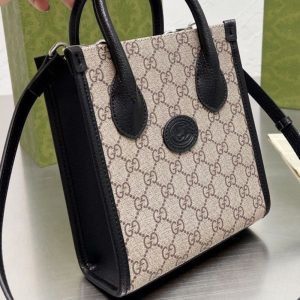 Replica Designer Gucci Leather Retro Tote Bag