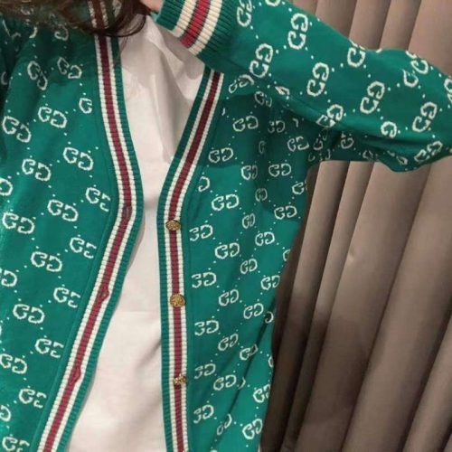 Replica Designer Gucci Letter Jacquard Knitted Cardigan