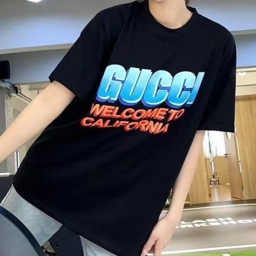 Replica Designer Gucci Letter Printed Short-Sleeve T-Shirt
