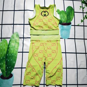 Replica Designer Gucci Letter Vest And Shorts Yoga 2pcs Set