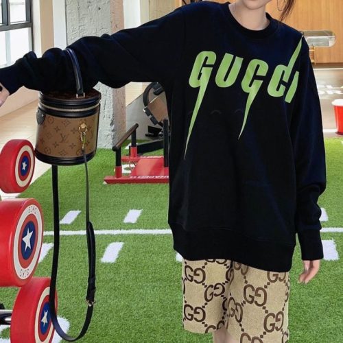 Replica Designer Gucci Lightning Print Couple Sweatshirt