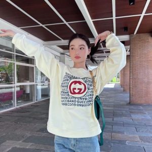 Replica Designer Gucci Long-Sleeved Letter Sweatshirt