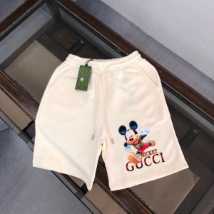 Replica Designer Gucci Men Casual Alphabet Mickey Cartoon Print Shorts