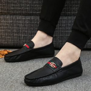 Replica Designer Gucci Men Casual Letter PU Loafers