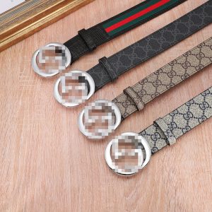 Replica Designer Gucci Men Double G Cloth Pattern Belt