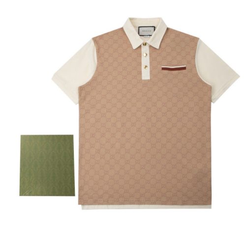 Replica Designer Gucci Men Fashion Full Print Polo Short-Sleeved T-Shirt