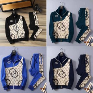 Replica Designer Gucci Men Sports Casual Long-Sleeved Jacket And Pants 2pcs Set