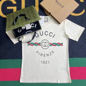 Replica Designer Gucci Men Women 1921 Decorated With Interlocking Double G Printing T-Shirt