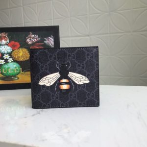 Replica Designer Gucci Men Women Bee Short Wallet Small Card Bag
