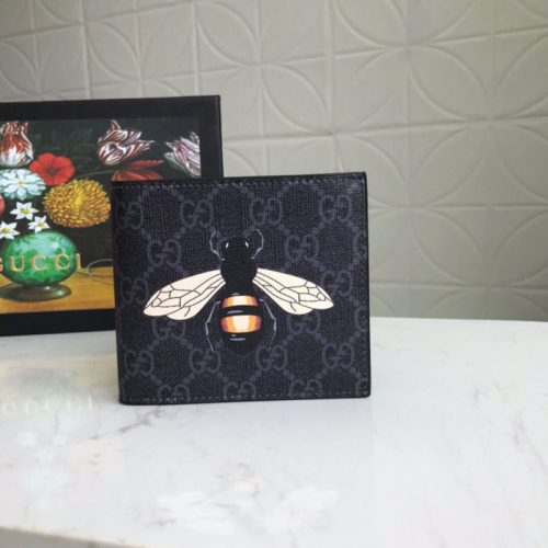 Replica Designer Gucci Men Women Bee Short Wallet Small Card Bag