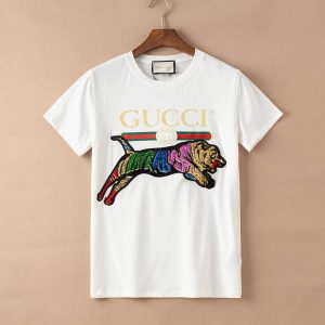 Replica Designer Gucci Men Women Colorful Tiger Short-Sleeved T-Shirt