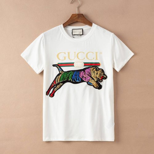 Replica Designer Gucci Men Women Colorful Tiger Short-Sleeved T-Shirt