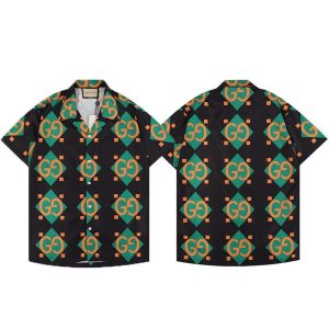Replica Designer Gucci Men Women Double G Full Print Shirt