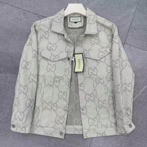 Replica Designer Gucci Men'S Alphabet Jacquard Denim Jacket