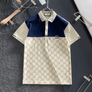 Replica Designer Gucci Men'S Fashion Alphabet Embroidery Lapel Short Sleeve Polo Shirt