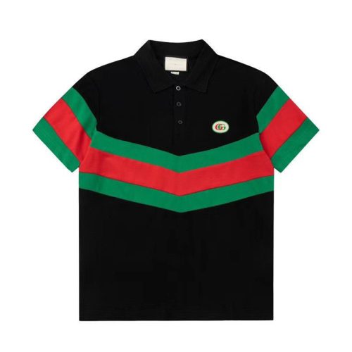 Replica Designer Gucci Men'S Letter Embroidery Stitching Short-Sleeved POLO Shirt