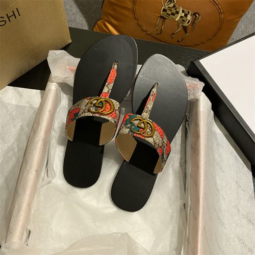 Replica Designer Gucci Metal Buckle Flip Flops