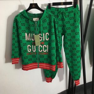 Replica Designer Gucci Monogram Jacquard Hooded Knit Two-Piece Set