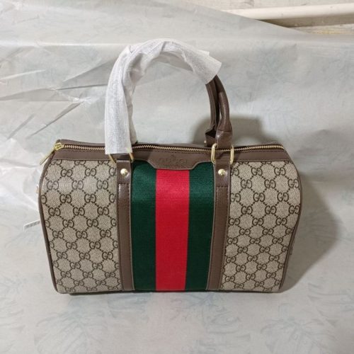 Replica Designer Gucci New Retro Texture Boston Travel Bag Handbag