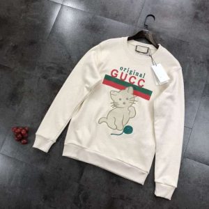 Replica Designer Gucci Print Letter Round Neck Sweater
