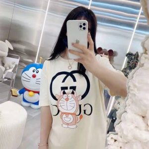 Replica Designer Gucci Printing Casual Loose Round Neck Short Sleeves T-Shirt