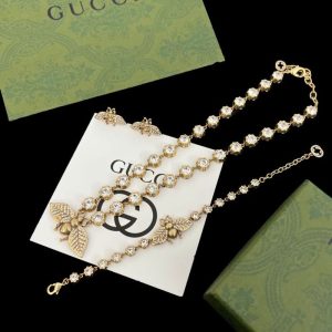 Replica Designer Gucci Retro Bee Necklace Bracelet Earrings
