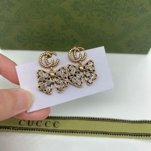 Replica Designer Gucci Retro Letter Butterfly Earrings