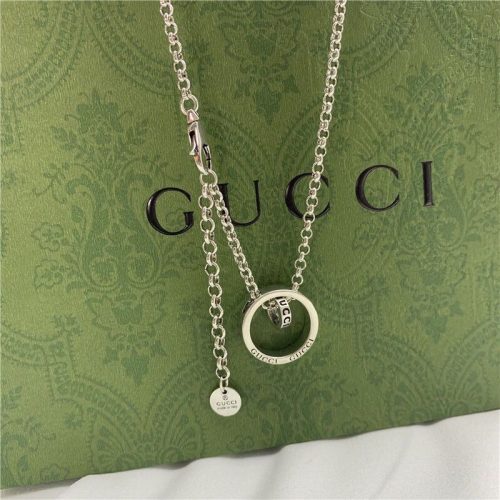 Replica Designer Gucci Retro Style Double Ring Necklace
