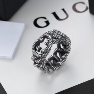 Replica Designer Gucci Retro Thread Interlocking Twist Ring