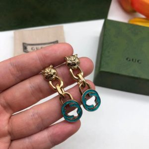 Replica Designer Gucci Retro Tiger Letter Earrings
