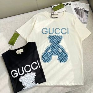 Replica Designer Gucci Round Neck Casual Short-Sleeved T-Shirt