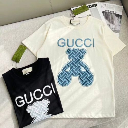 Replica Designer Gucci Round Neck Casual Short-Sleeved T-Shirt