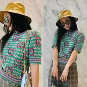 Replica Designer Gucci Short-Sleeved Knitted Top