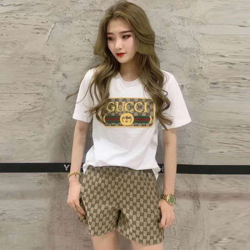 Replica Designer Gucci Short-Sleeved T-Shirt And Shorts 2pcs Set