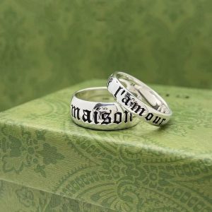 Replica Designer Gucci Silver Double G Letter Rings