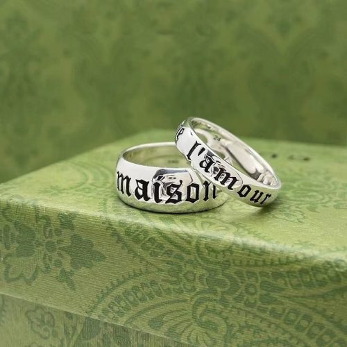 Replica Designer Gucci Silver Double G Letter Rings