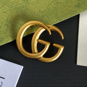 Replica Designer Gucci Simple Metal Letter Coat Brooch