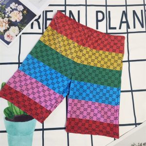 Replica Designer Gucci Spot Multicolor Stitching Elastic Beach Shorts