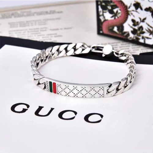Replica Designer Gucci Sterling Silver Pattern Bracelet