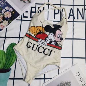 Replica Designer Gucci Stitching One-Piece Sleeveless Swimsuit