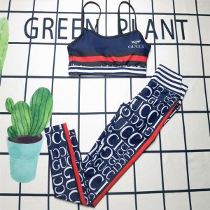 Replica Designer Gucci Suspenders Trousers Yoga 2pcs Set